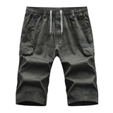 Men's Casual Cotton Washed Camouflage Elastic Waist Shorts 89784554M