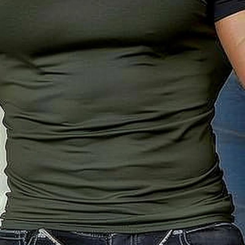 Men's Colorblock Round Neck Short Sleeve T-Shirt 63355597X