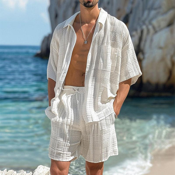 Men's Casual Loose Lightweight Short-sleeved Two-piece Set 06866484TO