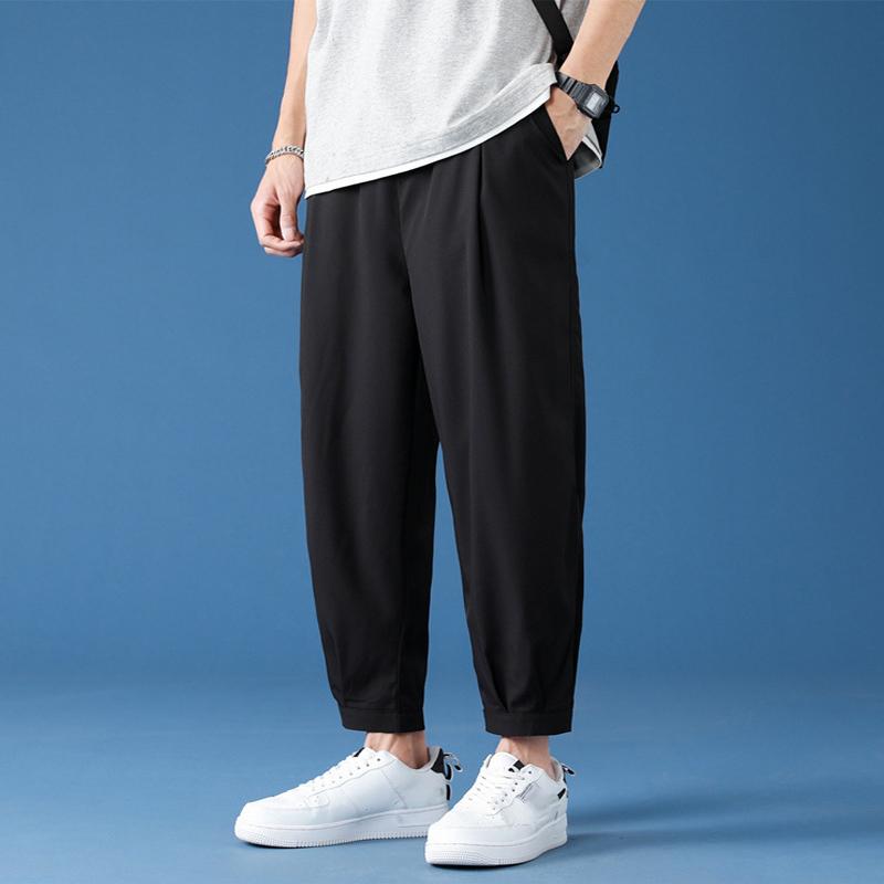 Men's Casual Solid Color Breathable Loose Pants 25230124M