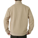 Men's Casual Colorblock Waffle Lapel Long Sleeve Sweatshirt 85202423Y