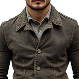 Men's Vintage Washed Distressed Denim Blazer 06394041X