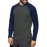 Men's Round Neck Long Sleeve Casual Color Block Pullover T-shirt 89657764X