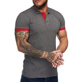 Men's Colorblock Lapel Short Sleeve Casual Polo Shirt 67494980Z