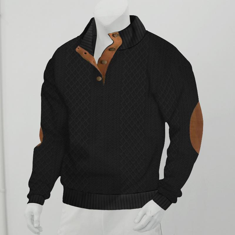 Sudadera de punto jacquard de manga larga con cuello alto para exteriores para hombre 84101852X