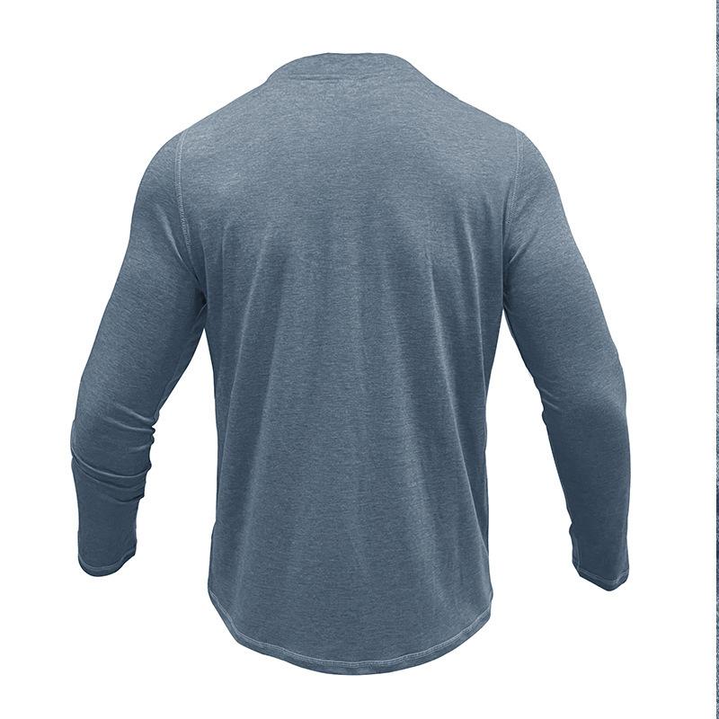 Men's Solid Henley Collar Long Sleeve T-shirt 42877143Z