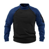 Men's Loose Double Sleeve Stand Collar Warm Breathable Sweatshirt 44925945U