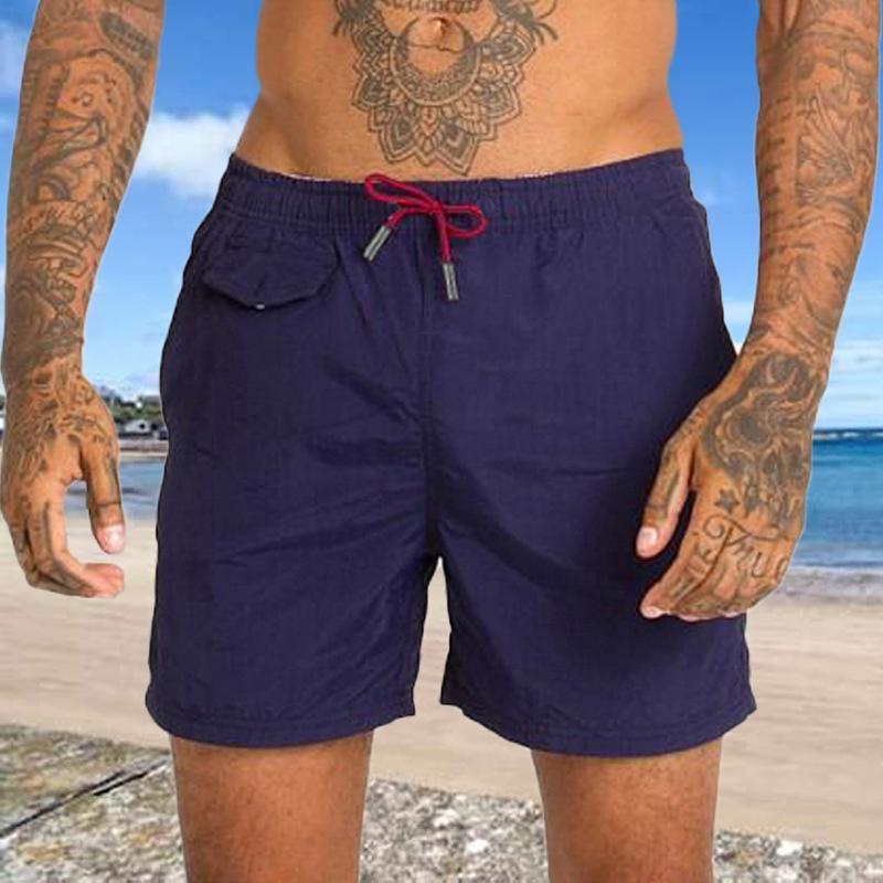 Pantalones cortos deportivos impermeables de secado rápido de color sólido para hombre 36346846Y