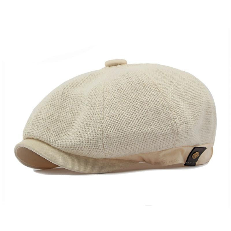 Men's Casual Linen Breathable Hollow Mesh Beret 59228075M