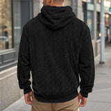 Men's Solid Color Jacquard Sports Casual Hoodie 94208625X