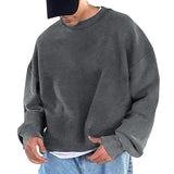 Men's Loose Solid Color Crew Neck Sweatshirt 32177800X