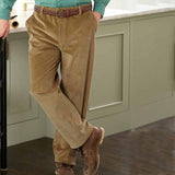 Men's Solid Color Corduroy Straight Casual Pants 10089035Z