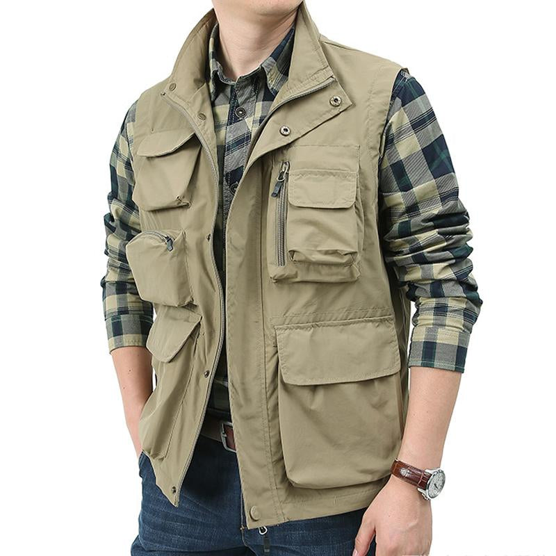 Men's Outdoor Waterproof Quick-Drying Multi-Pocket Vest 52338581Y