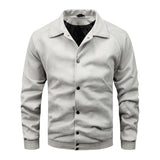 Men's Vintage Suede Lapel Single Breasted Long Sleeve Jacket 45748915M
