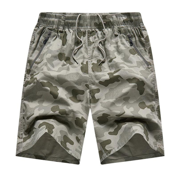 Men's Casual Camouflage Cotton Blend Multi-Pocket Straight Cargo Shorts 98740428M