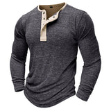 Men's Button Collar Long Sleeve T-Shirt 38365376U