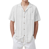 Men's Casual Striped Short Sleeve Shirt 38839862Y