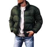 Men's Fashion Stand Collar Solid Short Padded Coat 48306436Z