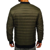 Men's Solid Quilted Cotton Warm Stand Collar Bomber Jacket 49327892Y