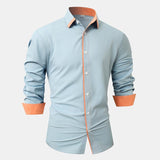 Men's Patchwork Contrasting Casual Long-sleeved Shirt 09906282X