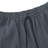 Men's Casual Loose Cotton Linen Blended Elastic Waist Shorts 72829161M