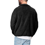 Men's Casual Stand Collar Plush Warm Zip Jacket 12402390M