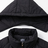 Men's Casual Contrast Color Patchwork Hooded Warm Zipper Padded Jacket 23417716M