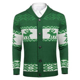 Men's Christmas Elk Lapel Single Breasted Knitted Cardigan 43843415Z