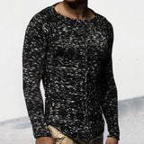 Men's Colorblock Round Neck Long Sleeve Knit Sweater 20621101Z