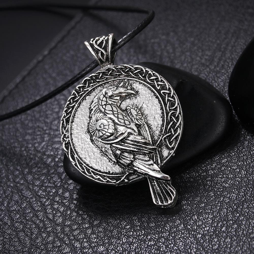 Collier Viking Corbeau Celtique Ancien Décontracté Vintage 34402022TO