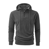Men's Casual Solid Color Half Zip Hooded Long Sleeve Sweatshirt 81514210Y