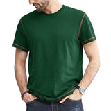 Men's Retro Casual Solid Color Short Sleeve T-Shirt 77388672TO