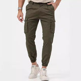 Men's Casual Multi-pocket Slim Fit Cuffed Cargo Pants 57511176M