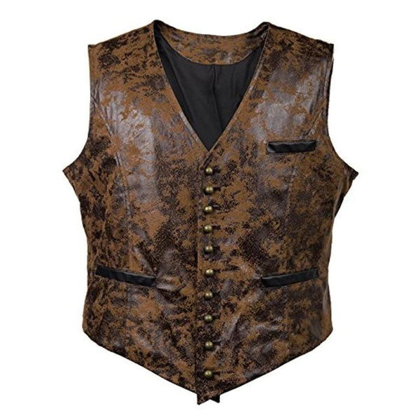 Men's V-neck Suede Single-breasted Vest 18641512U