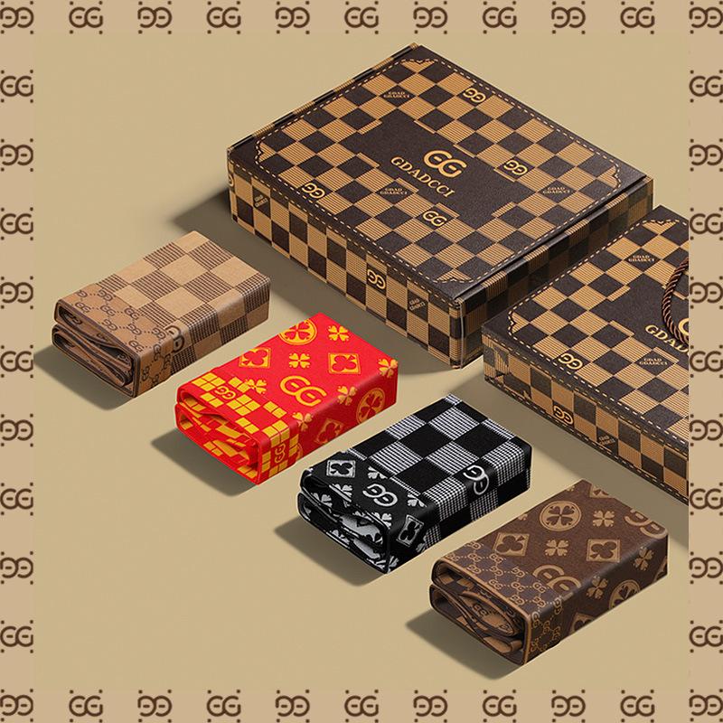 Men's Underwear 4 Pcs Retro Geometric Letters Print Breathable Boxer Briefs Set 57589817Z