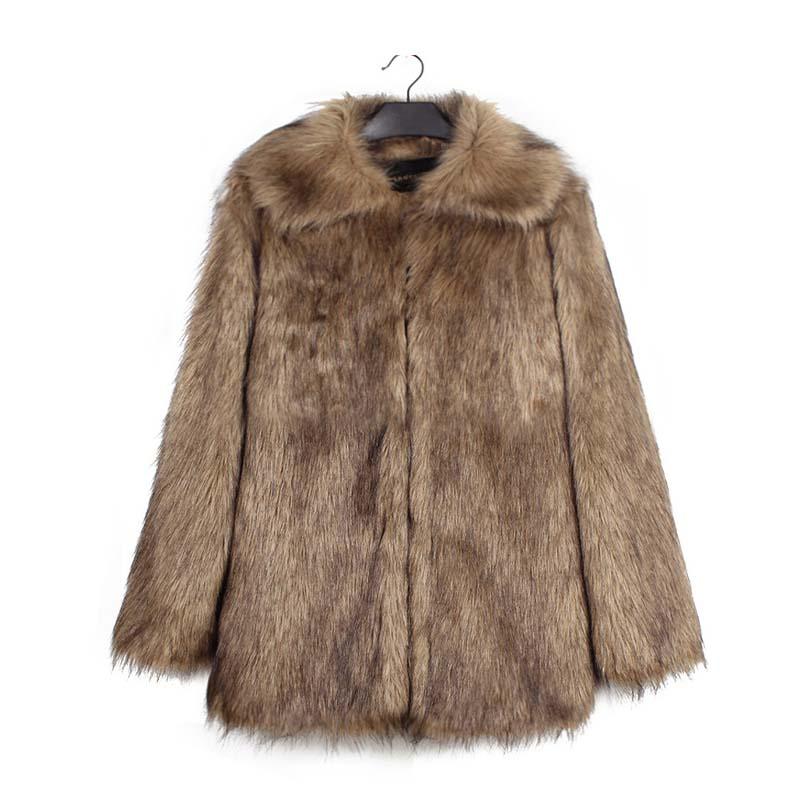 Men's Classic Casual Lapel Short Loose Faux Fur Warm Coat 38913113K