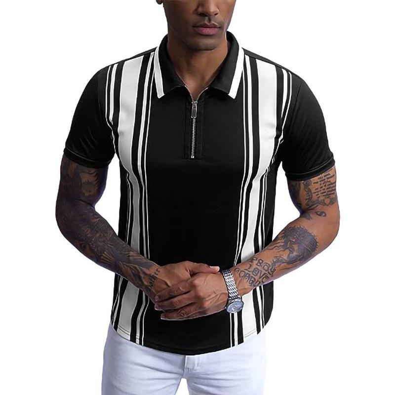 Men's Color Block Short Sleeve Polo Shirt 83265788Y