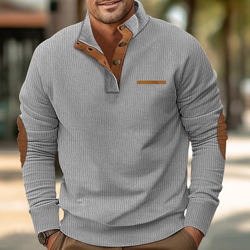 Men's Color Block Stand Collar Long Sleeve Sweatshirt 72986517Z