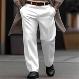 Men's Solid Color Loose Straight Suit Pants 38314414Z