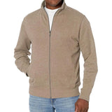 Men's Solid Zip-Up Stand Collar Sweatshirt Jacket 36406582Y