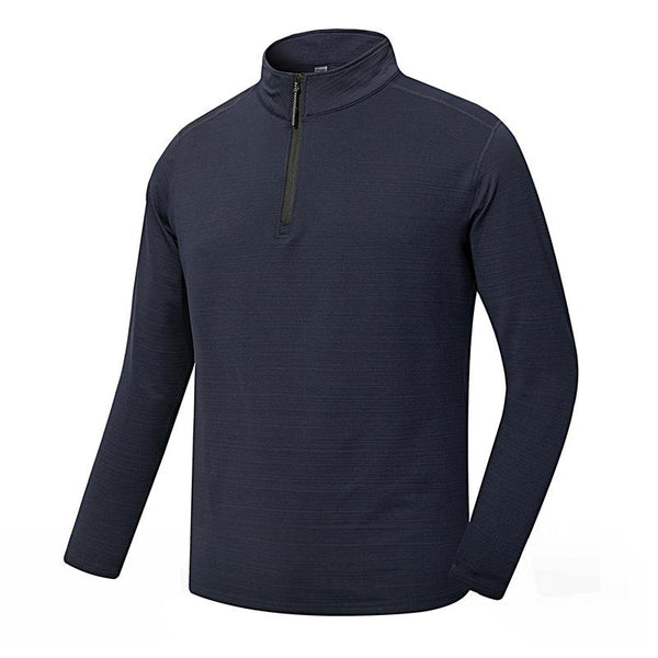 Men's Solid Color Stand-up Collar Sports Quick-drying Long-sleeved T-shirt 15683963X
