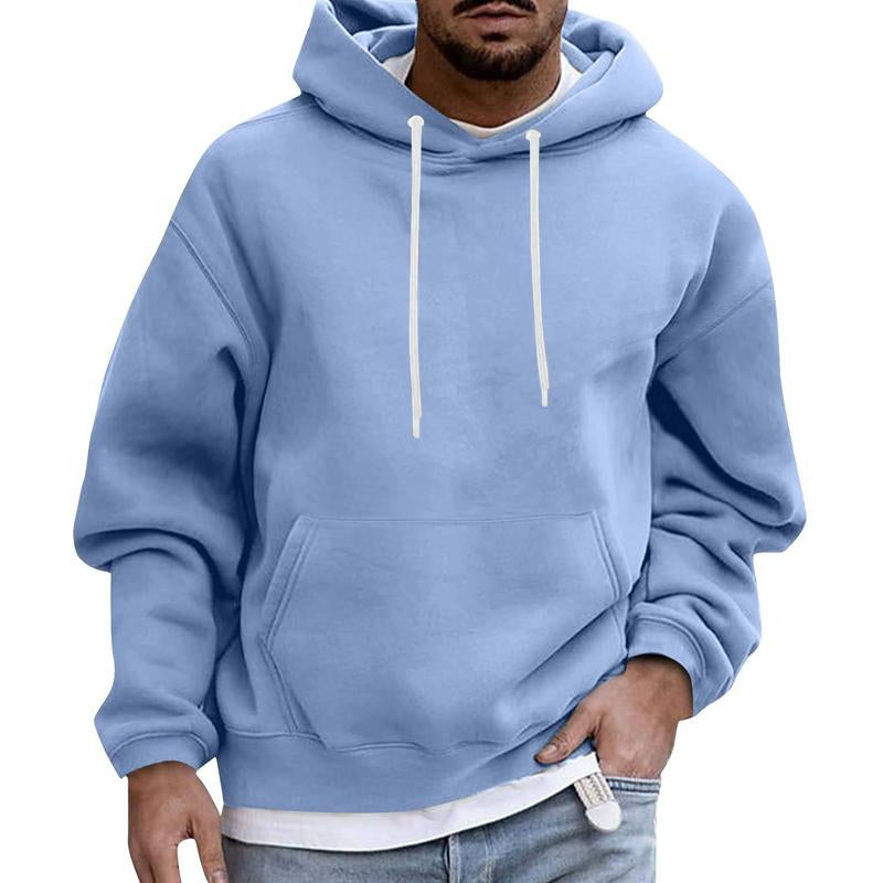 Men's Solid Color Loose Casual Fleece Pocket Hoodie 51863163X – Manlytshirt