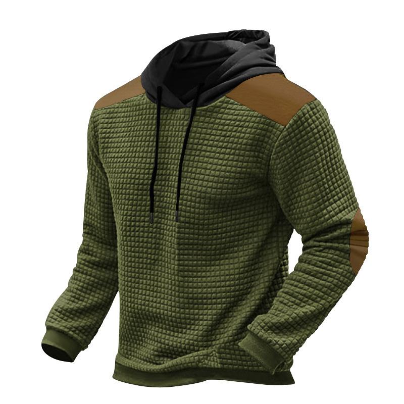 Langärmliger Jacquard-Hoodie mit Farbblockdesign für Herren 96245752U