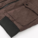 Men's Vintage Solid Suede Lapel Big Pocket Jacket 61949839Y