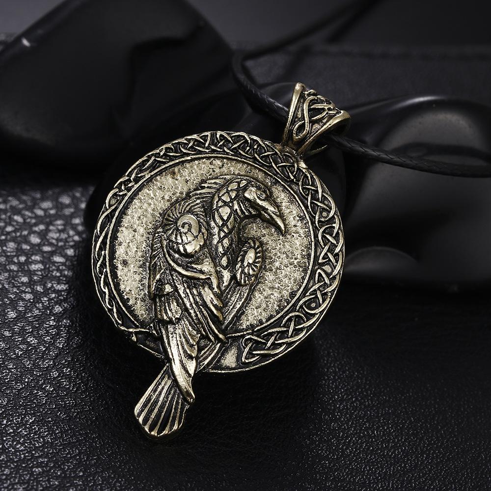 Collier Viking Corbeau Celtique Ancien Décontracté Vintage 34402022TO