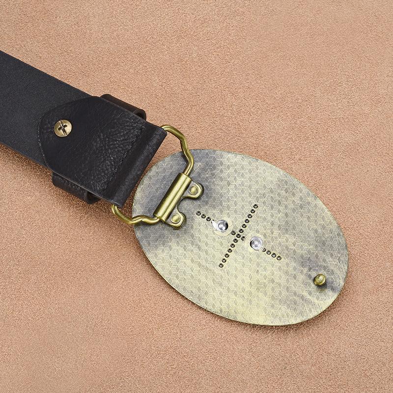 Ceinture en relief à rivets vintage pour homme 33277436U