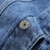 Men's Vintage Wash Lapel Single Breasted Denim Jacket 73312083M