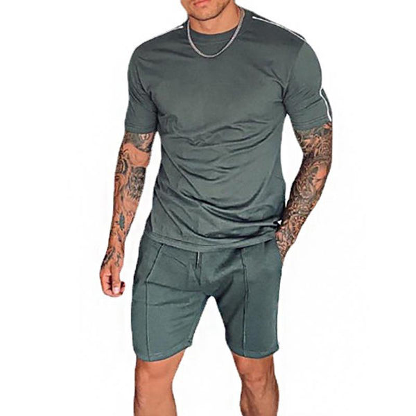 Men's Sports Casual Short Sleeve T-Shirt Shorts Set 83746366Y