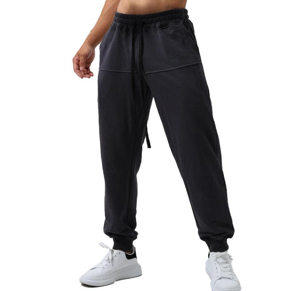 Men's Loose Elastic Solid Color Sports Pants 38835123X