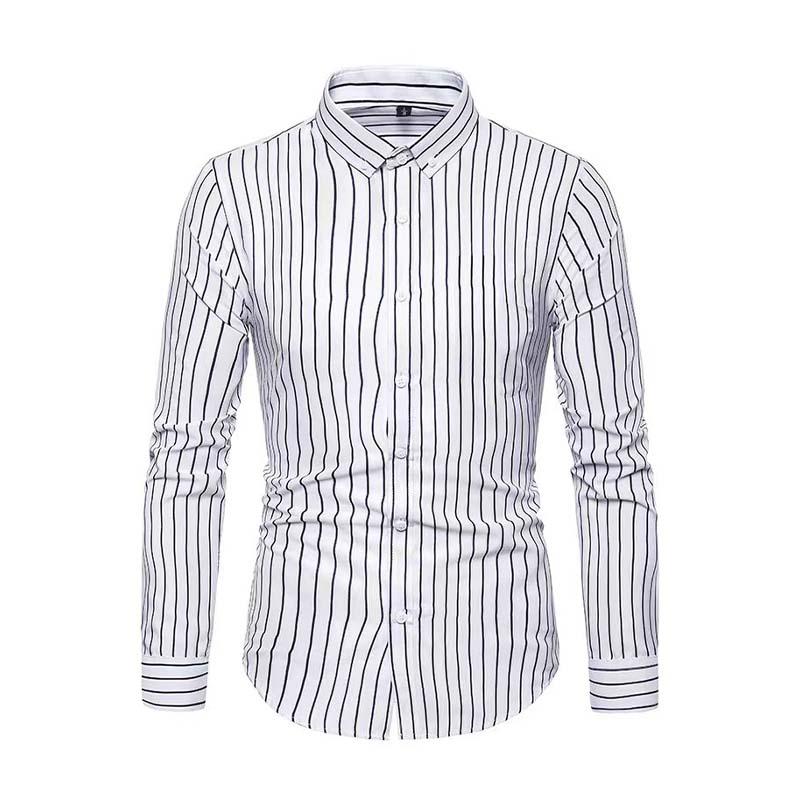 Men's Classic Casual Striped Long Sleeve Shirt 24828740K